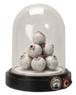 Beleuchteter Augenhügel Unter Glashaube 18cm -Grusel Dekor Geschaft augenberg unter glaskuppel mit licht eye mound under glass dome with light halloween dekoration 54741 05