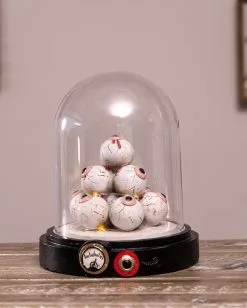 Beleuchteter Augenhügel Unter Glashaube 18cm -Grusel Dekor Geschaft augenberg unter glaskuppel mit licht eye mound under glass dome with light halloween dekoration 54741 06