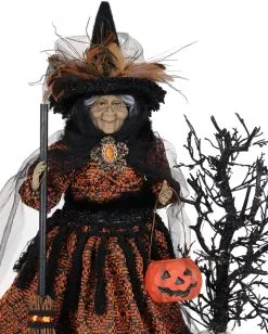 Beleuchtete Geisterhexe Aus Dem Märchenwald 54cm -Grusel Dekor Geschaft beleuchtete maechenhexe aus dem geisterwald lighted haunted trail witch on base halloween deko 54767 03