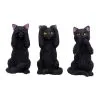 Drei Weise Schwarze Katzen -Grusel Dekor Geschaft drei weise schwarze katzen three wise felines cat figures 39524 01