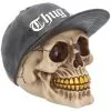 Gangster Totenschädel "Thug Life" 15,8cm -Grusel Dekor Geschaft gangster totenkopf gangster totenschaedel gangster skull skull with gold teeth 53388 01