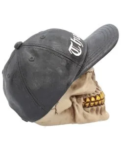 Gangster Totenschädel "Thug Life" 15,8cm -Grusel Dekor Geschaft gangster totenkopf gangster totenschaedel gangster skull skull with gold teeth 53388 06