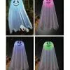 Gespenst Hängefigur Mit Bunten LED 60cm -Grusel Dekor Geschaft geist haengefigur mit led farbwechsler 60cm halloween gespenst zum aufhaengen lightning ghost decoration 35988