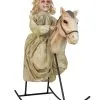 Geistermädchen Auf Schaukelpferd Halloween Animatronic -Grusel Dekor Geschaft geistermaedchen auf schaukelpferd halloween animatronic rocking horese dolly animated prop 51449