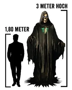 Gigantisches Skelett Phantom Halloween Animatronic -Grusel Dekor Geschaft gigantischer skelett reaper halloween animatronic skeleton reaper halloween animatronic prop halloween deko 51242