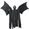 Grauer Skelett Reaper Mit Flügel 90cm -Grusel Dekor Geschaft grauer grim reaper mit biegsamen fluegeln grey grim reaper with bedable wings halloween dekoration 54005 01