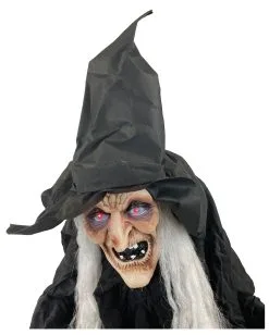 Halloween Figur Hexe Agatha 180cm -Grusel Dekor Geschaft halloween animatronic hexe agatha 180cm halloween und horror deko und animierte props halloween props 52978 2