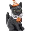 Halloween Clown Katze Mit Kürbis 15cm -Grusel Dekor Geschaft halloween clowns katze mit kuerbis 15cm halloween clown cat with pumpkin katzen figur halloween 54262