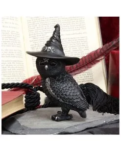 Walpurgisnacht Eule Mit Hexenhut 13,5cm -Grusel Dekor Geschaft halloween eule mit hexenhut walpurgisnacht eule mit hexenhut halloween owl with witch hat 50745 06