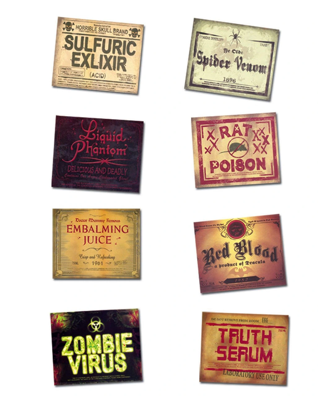 Halloween Flaschen Sticker 8 St. 4 Halloween Flaschen Sticker 8 St. – Bild 2