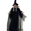Halloween Hexe Animatronic Mit Leuchtenden Augen & Sound 175cm -Grusel Dekor Geschaft halloween hexe mit leuchtenden augen und sound 175cm halloween hexe animatronic halloween und horror dekoration 51914