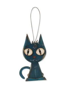 Holz Ornament Halloween Katze 8cm