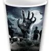 Halloween Pappbecher Zombie Friedhof 6 St. -Grusel Dekor Geschaft halloween zombie friedhof pappbecher halloween zombie graveyard paper cups halloween friedhof dekoration 53191