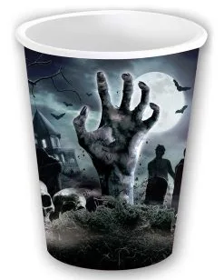 Halloween Pappbecher Zombie Friedhof 6 St.
