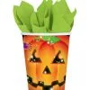 Pappbecher Mit Kürbis Motiv -Grusel Dekor Geschaft halloween kuerbis pappbecher partybecher mit jack o lantern motiv 24590