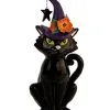 Schwarze Katze Mit Hexenhut Keramik Figur 31cm -Grusel Dekor Geschaft hexenkatze keramik figur halloween und gothic wohnungsdeko und homeware witchs car familiar figurine 54646 2