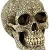 Totenkopf Mit Blütenmuster -Grusel Dekor Geschaft horrorshop com totenkopf flowerpower totenschaedel mit bluetenmuster totenschaedel sammlerfigur 27092