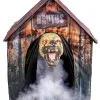 Hundehütte Mit Beweglichem Bluthund -Grusel Dekor Geschaft hundehuette mit angreifendem killerhund halloween animatronic doghouse with moving bloodhound 51761 01