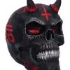 Infernal Teufels Totenschädel 20cm -Grusel Dekor Geschaft infernal teufels totenkopf infernal teufels totenschaedel infernal devil skull gothic deko 54566 01