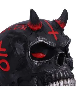 Infernal Teufels Totenschädel 20cm -Grusel Dekor Geschaft infernal teufels totenkopf infernal teufels totenschaedel infernal devil skull gothic deko 54566 06