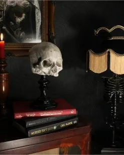 J. DOE Totenschädel Auf Sockel 20cm -Grusel Dekor Geschaft j doe totenkopf auf sockel j doe totenschaedel auf sockel j doe skull plinth gothic homware 54857 05