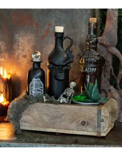 Vintage Glasflasche Kristallschliff Eckig 23cm 7 Vintage Glasflasche Kristallschliff Eckig 23cm -Grusel Dekor Geschaft jekyll and hyde giftflasche jekyll and hyde poision bottle halloween tischdeko gothic homeware 52022 07 1