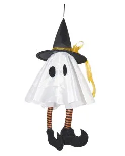 Kleines Weißes Gespenst Mit Hexenhut 36 Cm -Grusel Dekor Geschaft kleiner weisser geist mit hexenhut little white ghost with witch hat 39603 03