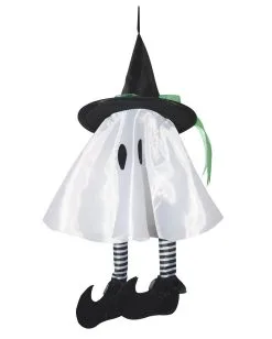 Kleines Weißes Gespenst Mit Hexenhut 36 Cm -Grusel Dekor Geschaft kleiner weisser geist mit hexenhut little white ghost with witch hat 39603 04