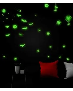 Leuchtende "Fledermäuse & Spinnen" Halloween Sticker 7 Leuchtende "Fledermäuse & Spinnen" Halloween Sticker -Grusel Dekor Geschaft leuchtende halloween sticker fledermaeuse und spinnen glow in the dark halloween sticker bats and spiders 51726 03