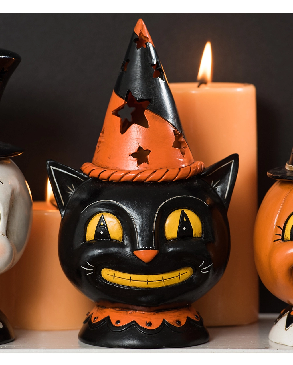 Johanna Parker Katze Mit Leuchtendem Spitzhut 20cm 4 Johanna Parker Katze Mit Leuchtendem Spitzhut 20cm – Bild 2