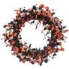 Eukalyptus Türkranz Orange-schwarz 55cm -Grusel Dekor Geschaft orange schwarzer eukalyptus tuerkranz 55cm orange black eucalyptus wreath tuerdeko halloween 54048
