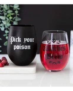 Wähle Dein Gift Weinglas 10 Wähle Dein Gift Weinglas -Grusel Dekor Geschaft pick your poison weinglas pick your poison wine glass halloween homeware gothic homeware 53394 04