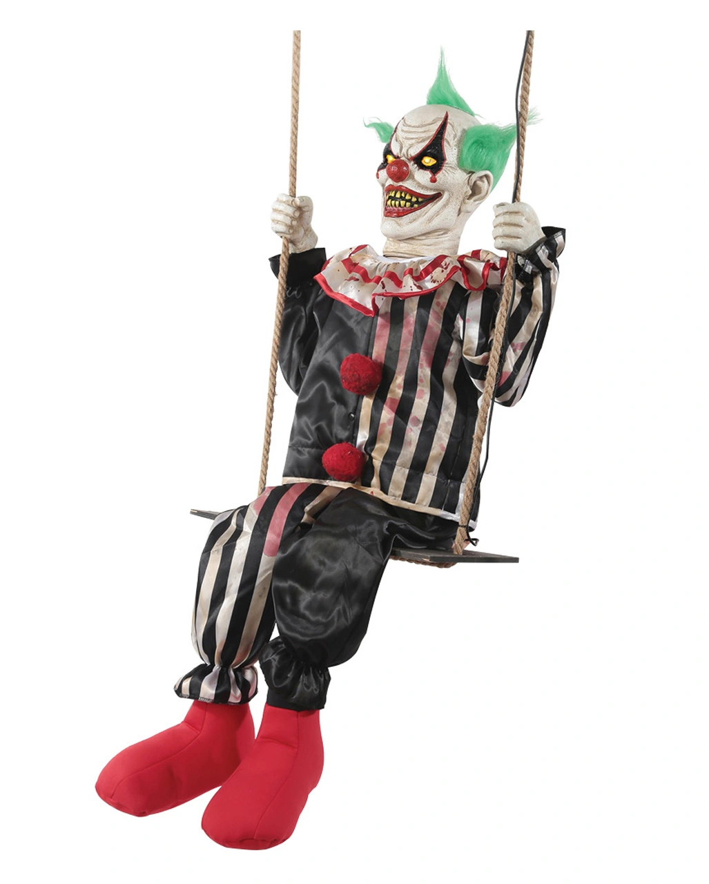Schaukelnder Horror Clown Chuckles Halloween Animatronic 3 Schaukelnder Horror Clown Chuckles Halloween Animatronic
