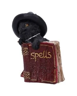 Schwarzes Hexenkätzchen Mit Rotem Zauberbuch 8,2cm 9 Schwarzes Hexenkätzchen Mit Rotem Zauberbuch 8,2cm -Grusel Dekor Geschaft schwarze hexenkatze mit rotem zauberbuch black witchs cat familiar with red grimoire gothic deko und figuren 52417 2