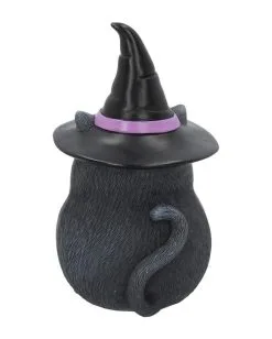 Schwarze Katze Mit Besen & Hexenhut -Grusel Dekor Geschaft schwarze katze mit hexenhut black cat with witch hat and broom gothic figur geschenkartikel 39255 04