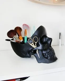 Schwarze Totenschädel Schale 27cm 7 Schwarze Totenschädel Schale 27cm -Grusel Dekor Geschaft schwarze totenkopf schale schwarze totenschaedel schale black skull trinket dish 53491 03
