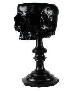 Schwarzer Totenschädel Als Ringehalter 21cm