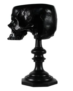 Schwarzer Totenschädel Als Ringehalter 21cm -Grusel Dekor Geschaft schwarzer totenkopf als ringehalter schwarzer totenschaedel als ringhalter black skull ring holder gothic wohnaccessoire 54858 05
