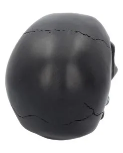 Schwarzer Totenschädel Mit Goldener Rose 15cm -Grusel Dekor Geschaft schwarzer totenkopf mit goldener rose black skull with golden rose gothic deko gothic totenkopf 54621 05