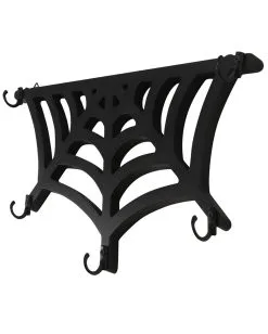 Spinnweben Schlüsselbrett Mit Haken 30cm -Grusel Dekor Geschaft spinnennetz schluesselbrett spinnweben schluesselbrett spiderweb key hook gothic wohnaccessoire 54772 02