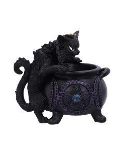 Spite's Hexenkessel Backflow Räucherkegelhalter 11 Spite's Hexenkessel Backflow Räucherkegelhalter -Grusel Dekor Geschaft spites hexenkessel raeucherkegelhalter gothic und halloween wohnungsdeko cat with cauldron backflow incense burner 51792 4