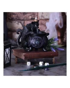 Spite's Hexenkessel Backflow Räucherkegelhalter 15 Spite's Hexenkessel Backflow Räucherkegelhalter -Grusel Dekor Geschaft spites hexenkessel raeucherkegelhalter gothic und halloween wohnungsdeko cat with cauldron backflow incense burner 51792 5