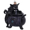 Spite's Hexenkessel Backflow Räucherkegelhalter -Grusel Dekor Geschaft spites hexenkessel raeucherkegelhalter gothic und halloween wohnungsdeko cat with cauldron backflow incense burner 51792 7