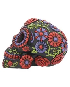Sugar Skull Mit Blütenmuster -Grusel Dekor Geschaft sugar skull mit blueten ornament sugar skull mit bluetenmuster sugar bloom skull 39199 03