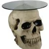 Totenschädel Tisch Mit Glasplatte 56,5cm -Grusel Dekor Geschaft totenkopf tisch mit runder glasplatte totenschaedel tisch mit runder glasplatte skull table with round glass plate 54783 01