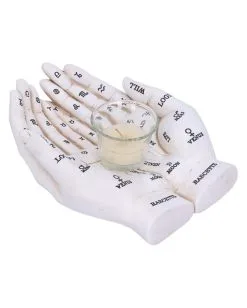 Weiße Chiromantie-Hände Teelichthalter -Grusel Dekor Geschaft weisse handlese haende kerzenhalter weisse chiromantie haende teelichthalter 51058 03