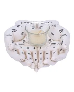 Weiße Chiromantie-Hände Teelichthalter -Grusel Dekor Geschaft weisse handlese haende kerzenhalter weisse chiromantie haende teelichthalter 51058 04