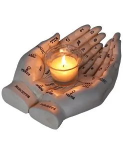 Weiße Chiromantie-Hände Teelichthalter -Grusel Dekor Geschaft weisse handlese haende kerzenhalter weisse chiromantie haende teelichthalter 51058 06